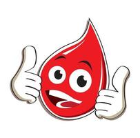 Vector image of blood drop icon with 2 thumbs up