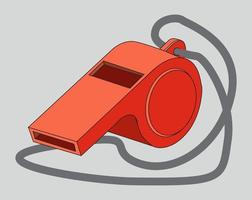 Vector image of red whistle with rope