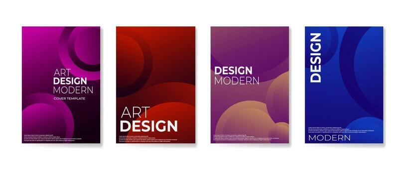 set of modern abstract with colorful background vector
