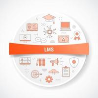 lms learning management system concept with icon concept with round or circle shape vector
