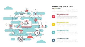business analysis concept for infographic template banner with four point list information
