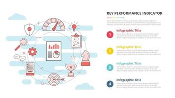 kpi key performance indicator concept for infographic template banner with four point list information vector