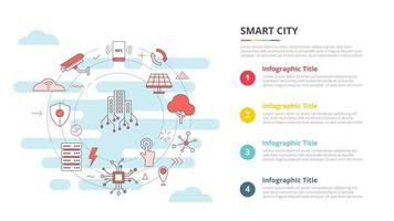 smart city concept for infographic template banner with four point list information