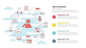 recruitment concept for infographic template banner with four point list information vector