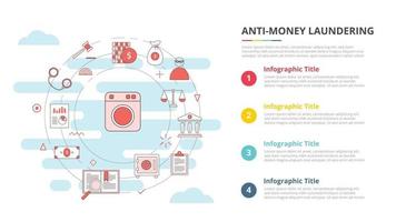 aml anti money laundering concept for infographic template banner with four point list information vector