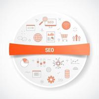 seo concept with icon concept with round or circle shape vector