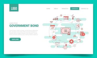 government bond concept with circle icon for website template or landing page banner homepage outline style vector