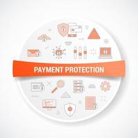 payment protection concept with icon concept with round or circle shape vector