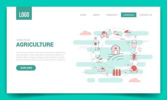 agriculture concept with circle icon for website template or landing page homepage vector