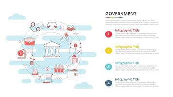 government concept for infographic template banner with four point list information vector