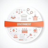 government concept with icon concept with round or circle shape vector