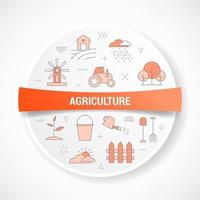 agriculture concept with icon concept with round or circle shape vector