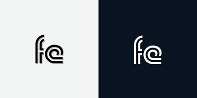 logotipo abstracto moderno de la letra inicial fe. vector