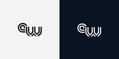 logotipo abstracto moderno de la letra inicial ew. vector