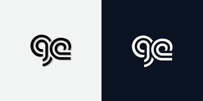 Modern Abstract Initial letter GE logo. vector