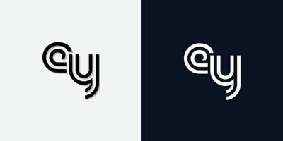 logotipo abstracto moderno de la letra inicial ey. vector