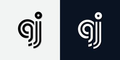 logotipo de gj de letra inicial abstracta moderna. vector