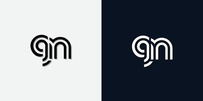 Modern Abstract Initial letter GN logo. vector