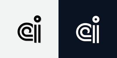 logotipo abstracto moderno de la letra inicial ei. vector