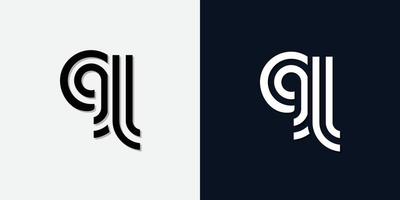 logotipo de gl de letra inicial abstracta moderna. vector