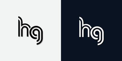 Modern Abstract Initial letter HG logo. vector