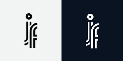 Modern Abstract Initial letter JF logo. vector