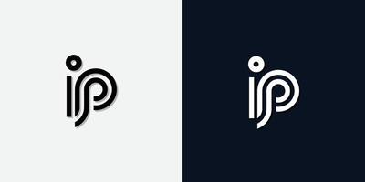 Modern Abstract Initial letter IP logo. vector