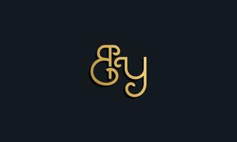 Luxury fashion initial letter BY logo. vector