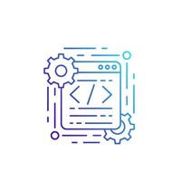 icono de línea vectorial de codificación y diseño web vector