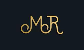 Luxury fashion initial letter MR logo. vector