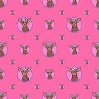 Seamless pattern with a cute unicorn dog, on a pink background. For wrapping paper, packaging, textiles. vector