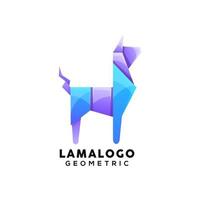 llama colorful logo design vector