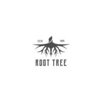 diseño de logotipo de árbol de raíz vector