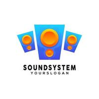 sound system colorful logo design vector