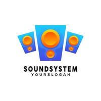 diseño de logotipo colorido del sistema de sonido vector