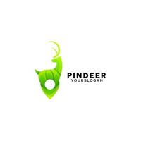 pin deer colorful logo design template vector