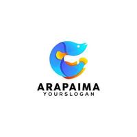 arapaima colorful logo design template vector