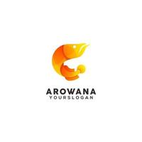 plantilla de diseño de logotipo colorido arowana vector