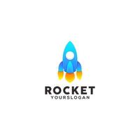 plantilla de diseño de logotipo colorido cohete vector