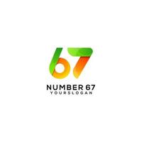 number 67 logo vector