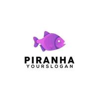 piranha colorful logo design template vector