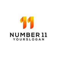 number 11 colorful logo design template vector