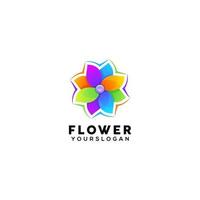 flower colorful logo design template vector