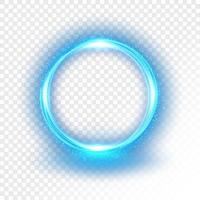 Abstract Blue Ring of light on a bright transparent background, isolated and easy to edit vector