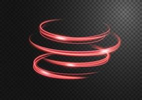 Abstract red tornado line of light with a transparent background, isolated and easy to edit. Vector Illustration