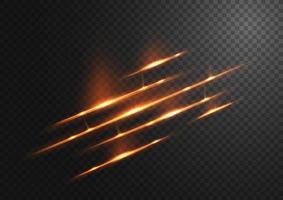 Abstract gold line of light with blue sparks, on a transparent background, isolated and easy to edit vector