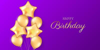 Birthday festive background with helium balloons. vector