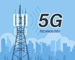 5G Global network high speed wireless internet wifi technology vector illustration.