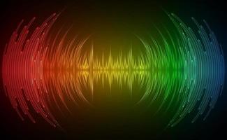 Sound waves oscillating dark light vector