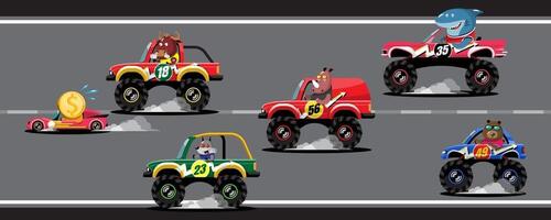 In game competition continue player used high speed car for win in racing game. competition e-sport car racing. vector